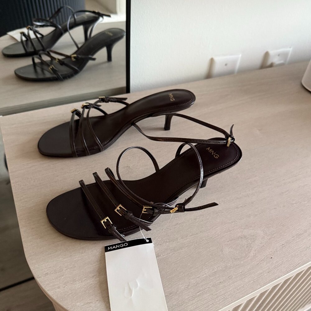 Mango Brown Strappy Sandals – Size 37 (New with Tags)